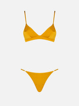 Bikini a triangolo da donna giallo ocra Lucile Jodene