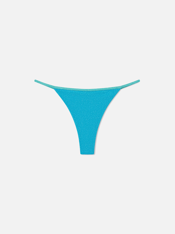 Slip mare Jodene in lurex turchese