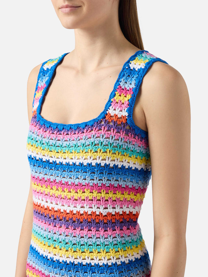 Abito mini Jaisal in cotone crochet