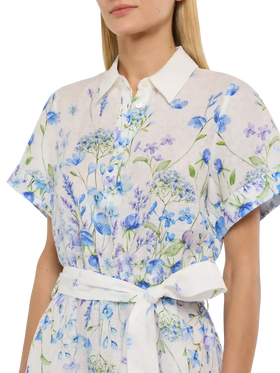 Joseline linen dress with floral print