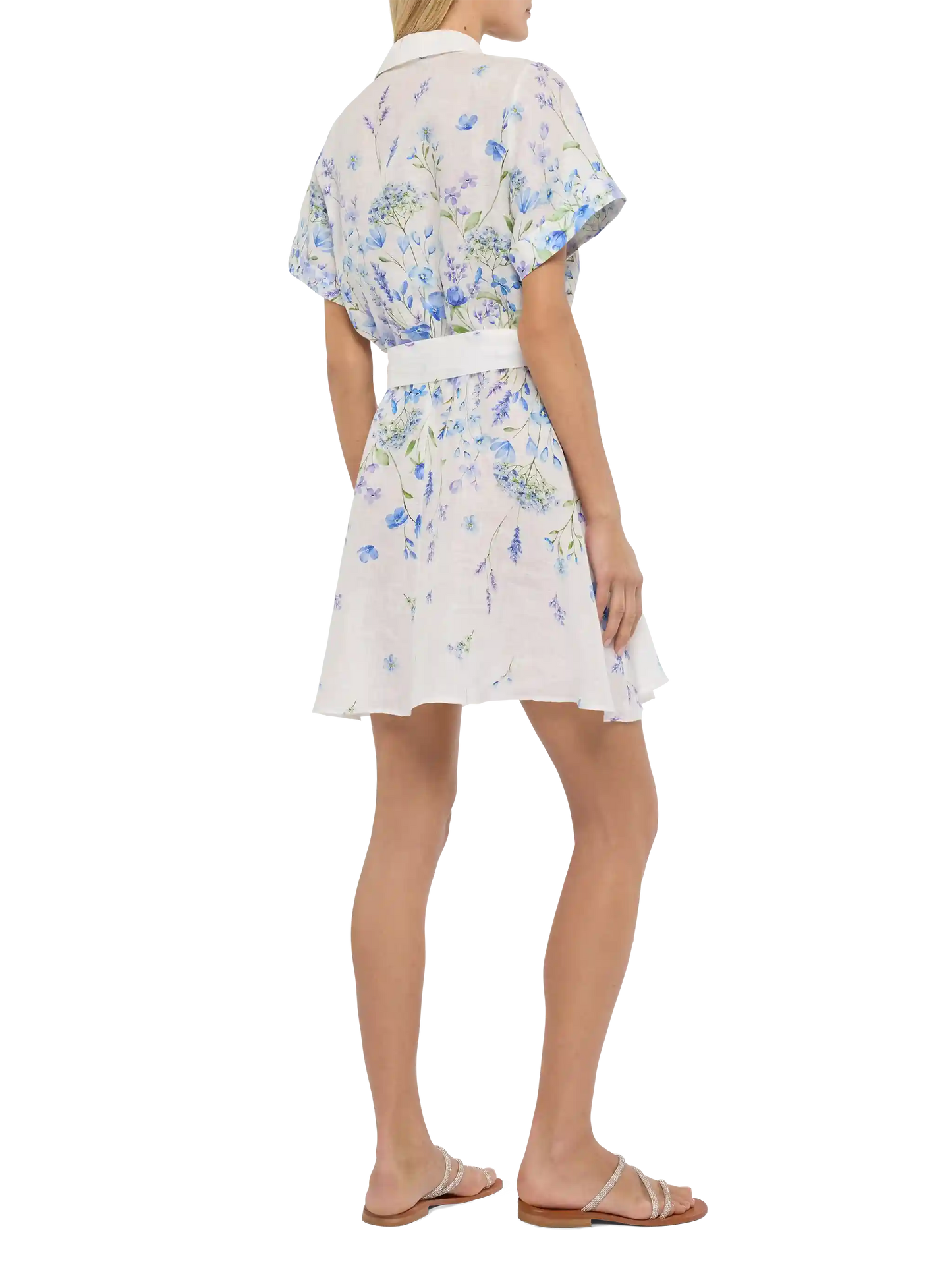 Joseline linen dress with floral print