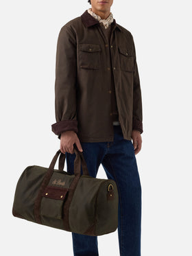 Sac de voyage Jetleg ciré vert militaire avec broderie logo 