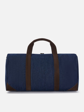 Blue Bolsa de viaje de denim Jetleg con bordado del logo 