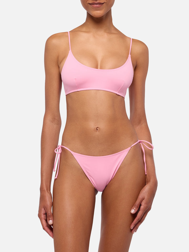 Marielle pink classic swim briefs - Judy pink bralette beach top Judy