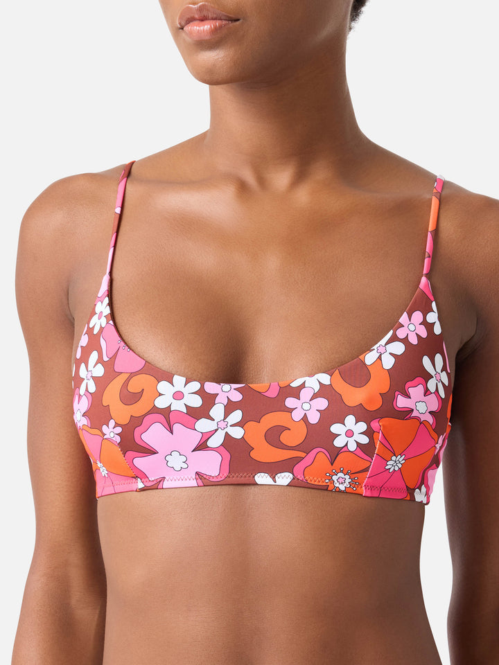 Judy floral print bralette bikini top
