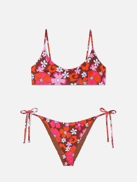 Bikini brassière Judy Virgo à fleurs rétro 