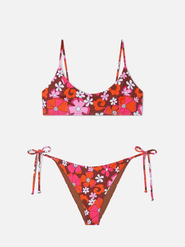 Judy Virgo retro floral bralette bikini