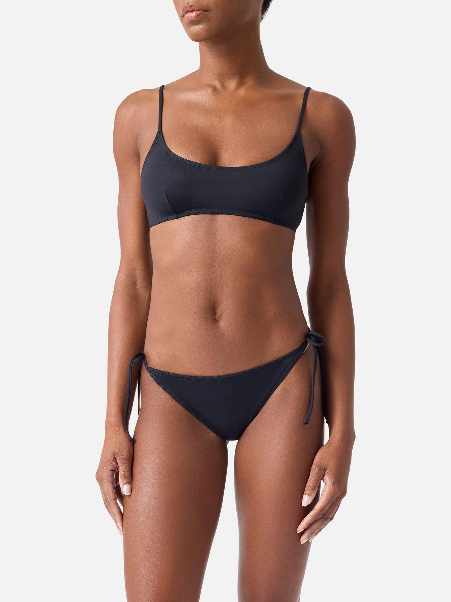 Judy Virgo black bralette bikini with ties