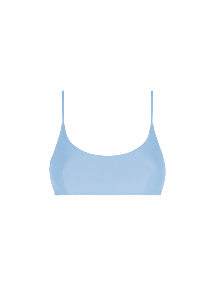 Woman light blue bralette beach top Judy