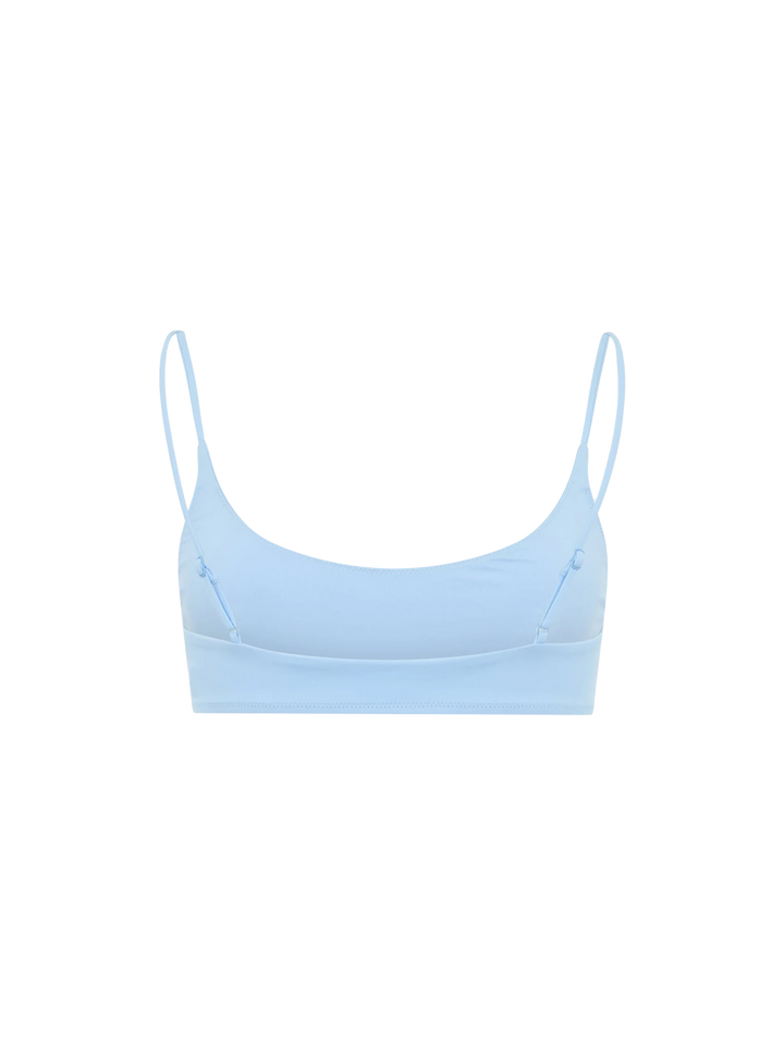 Woman light blue bralette beach top Judy