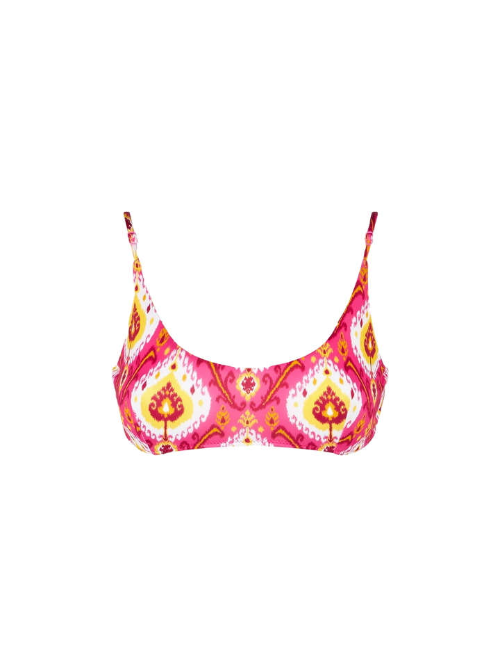 Damen-Bralette-Badeanzug mit Ikat-Print