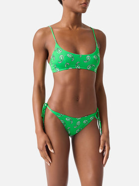 Haut de bikini brassière Green Judy à imprimé cachemire 