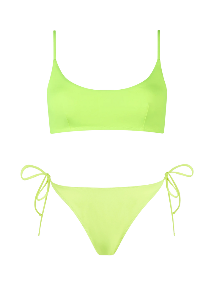Woman fluo yellow bralette bikini Judy Virgo