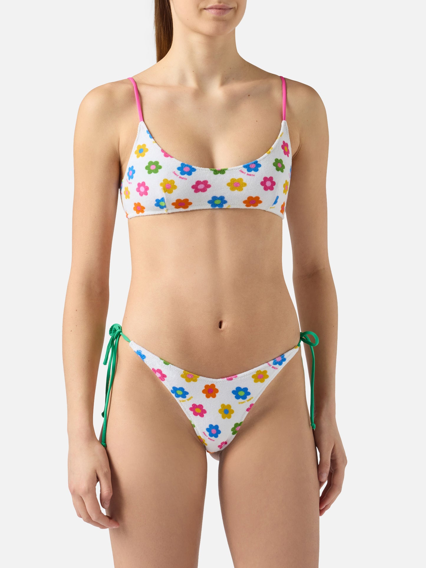 Judy Norah bralette bikini in terry with flower print