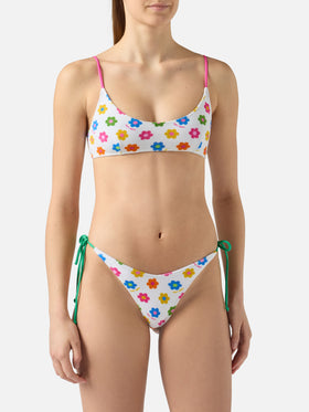 Judy Norah bralette bikini in terry with flower print