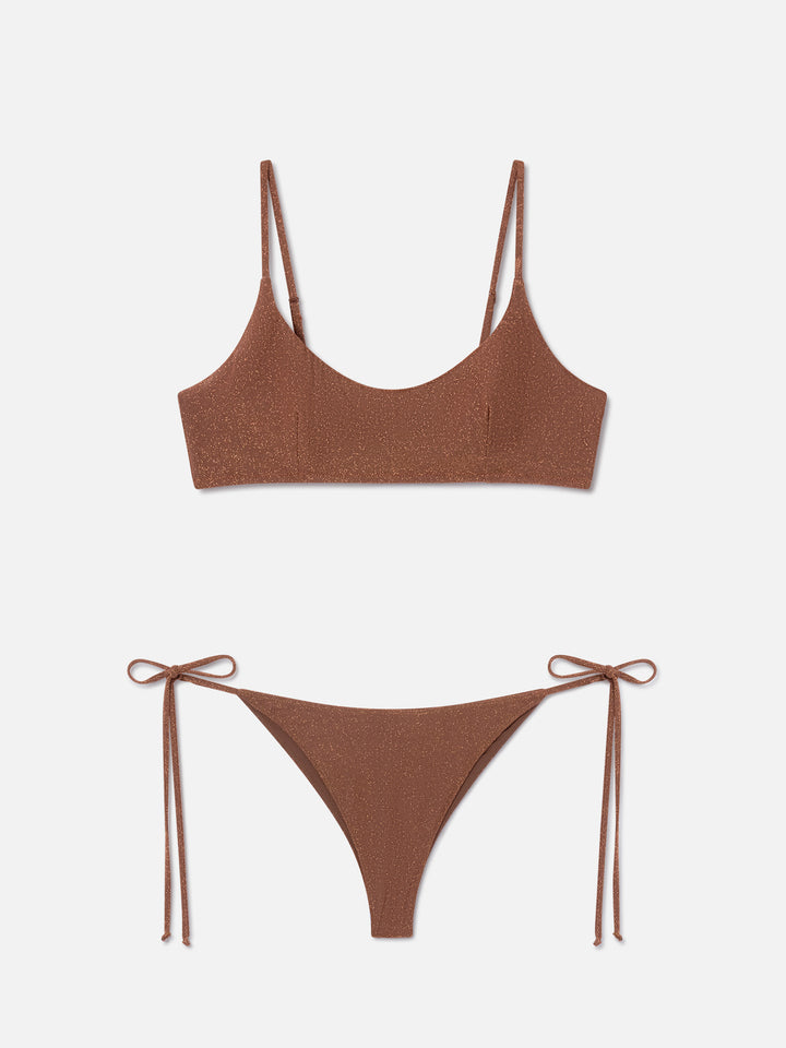Bikini Judy Marielle bralette lurex marrone