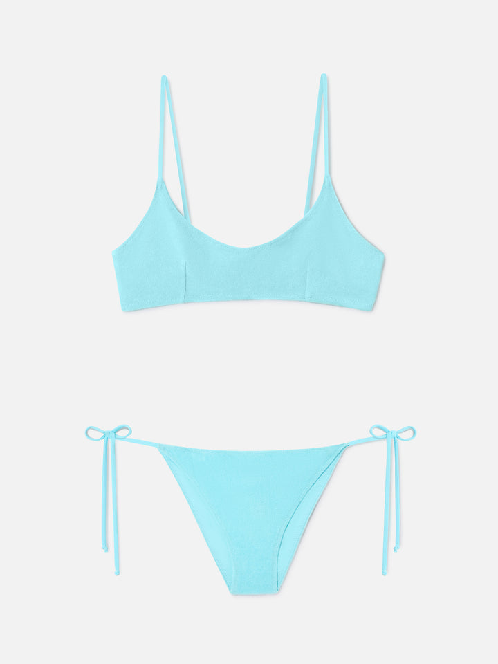 Judy Virgo green terry bralette bikini