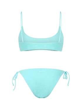 Grüner Frottee-Bralette-Bikini für Damen Judy Virgo