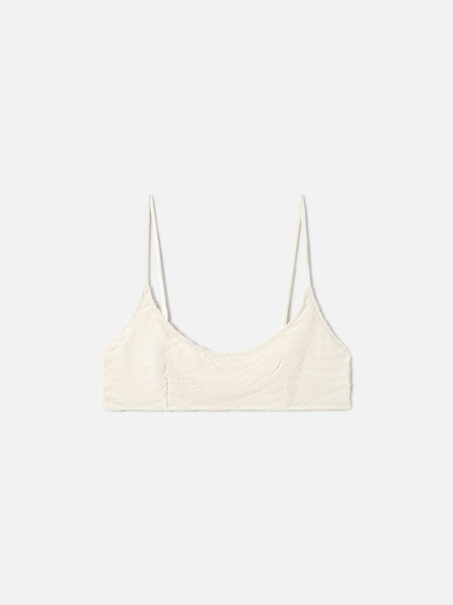 Haut brassière Judy en éponge beige à motif zèbre en relief 