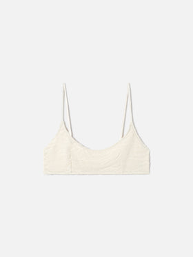 Haut brassière Judy en éponge beige à motif zèbre en relief 