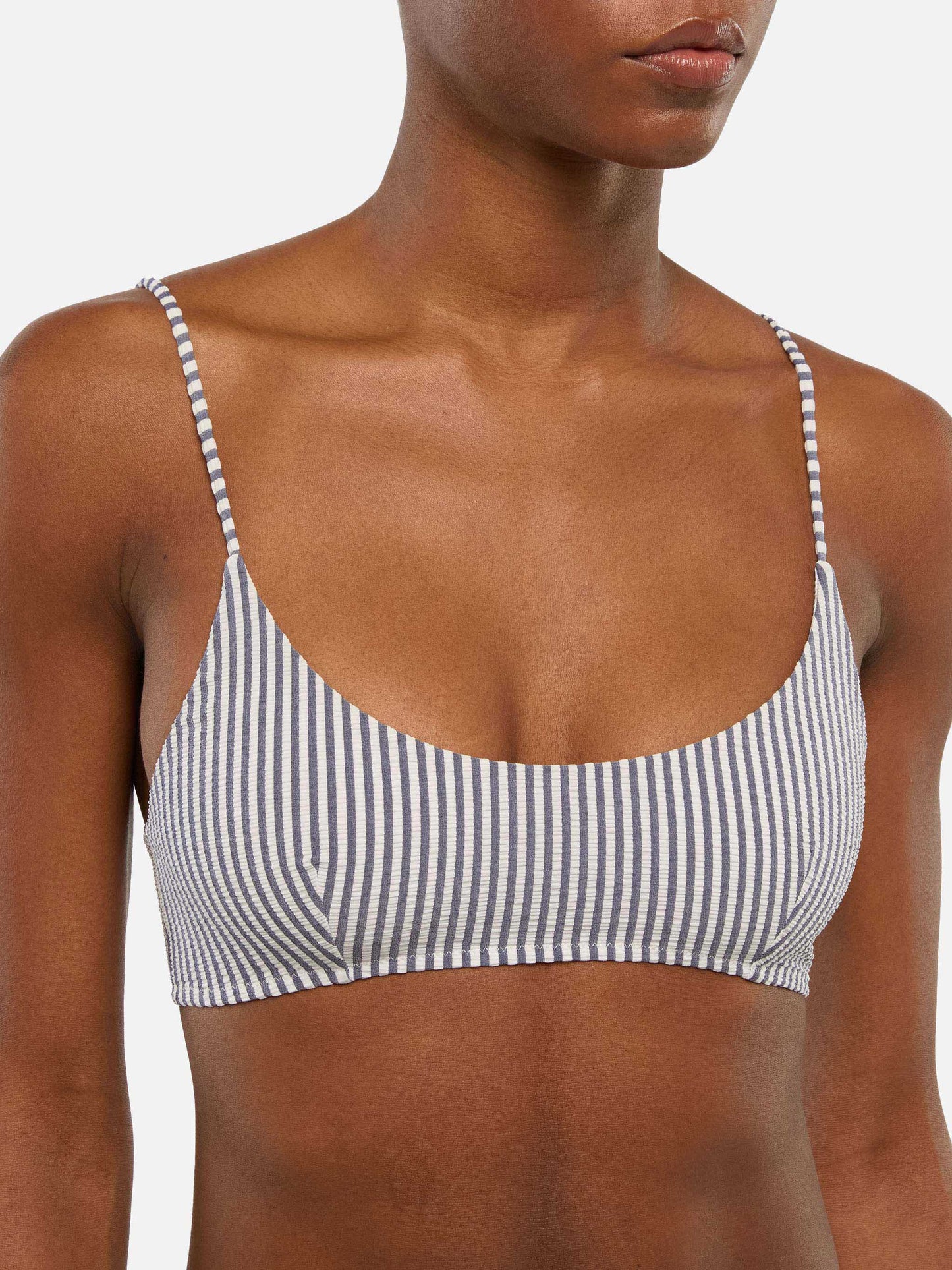 Judy seersucker bralette top with striped print