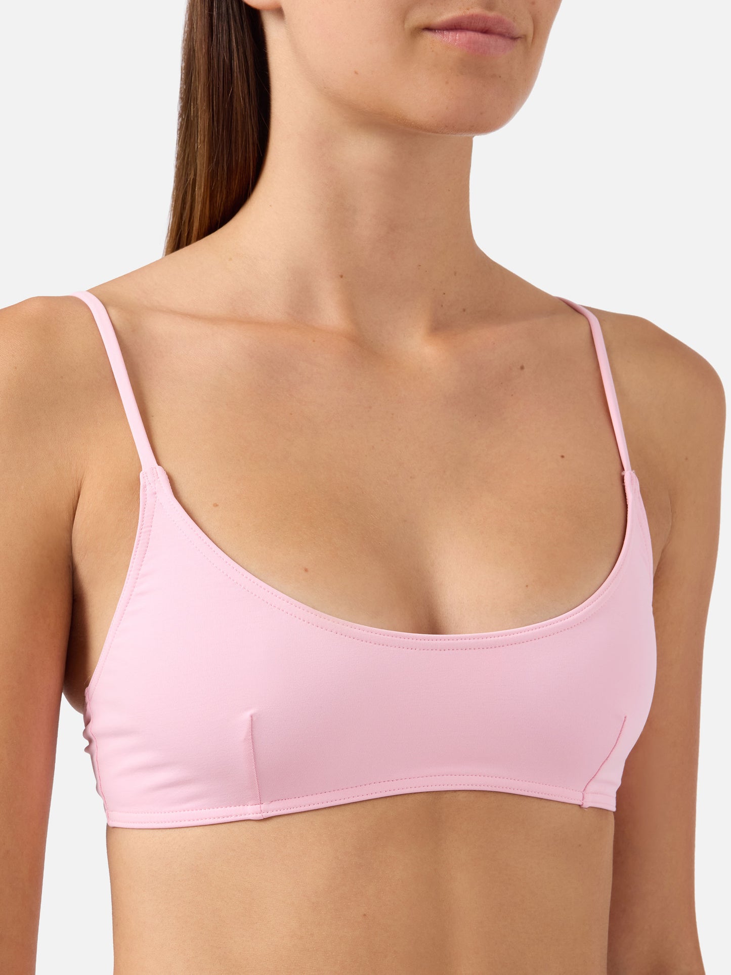 Haut de bikini brassière Judy en rose pastel uni 
