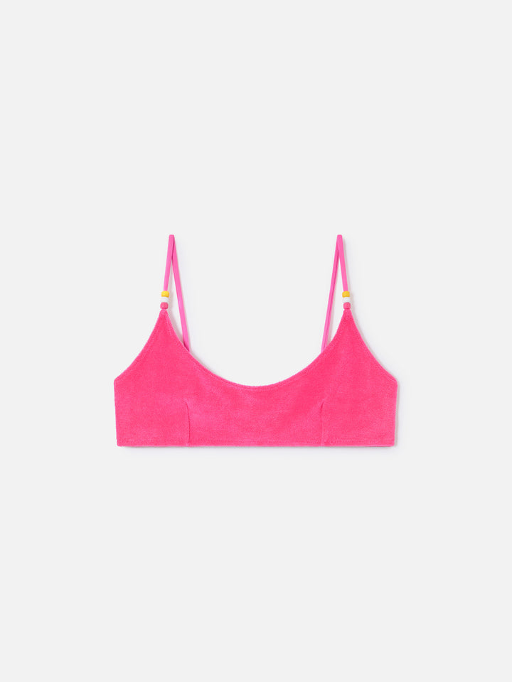 Fuchsia terry Judy bralette bikini top