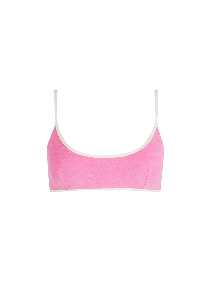 Frottee-Bralette-Strandoberteil Judy für Damen mit Paspelierung