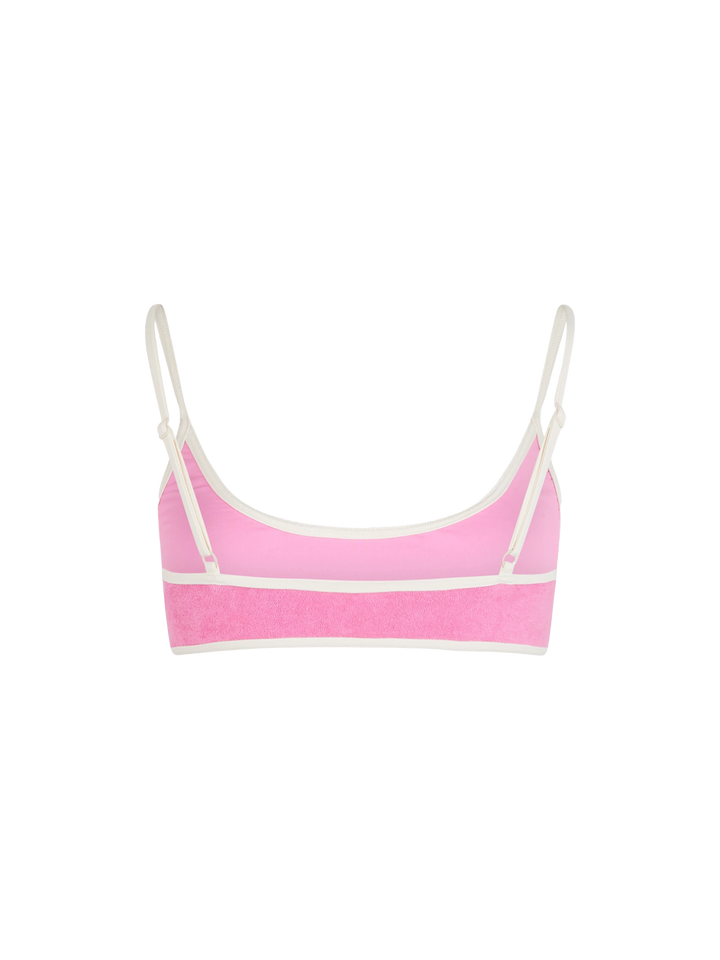 Frottee-Bralette-Strandoberteil Judy für Damen mit Paspelierung