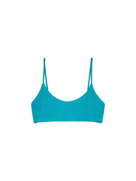 Judy – Blaugrünes Crinkle-Bralette-Oberteil
