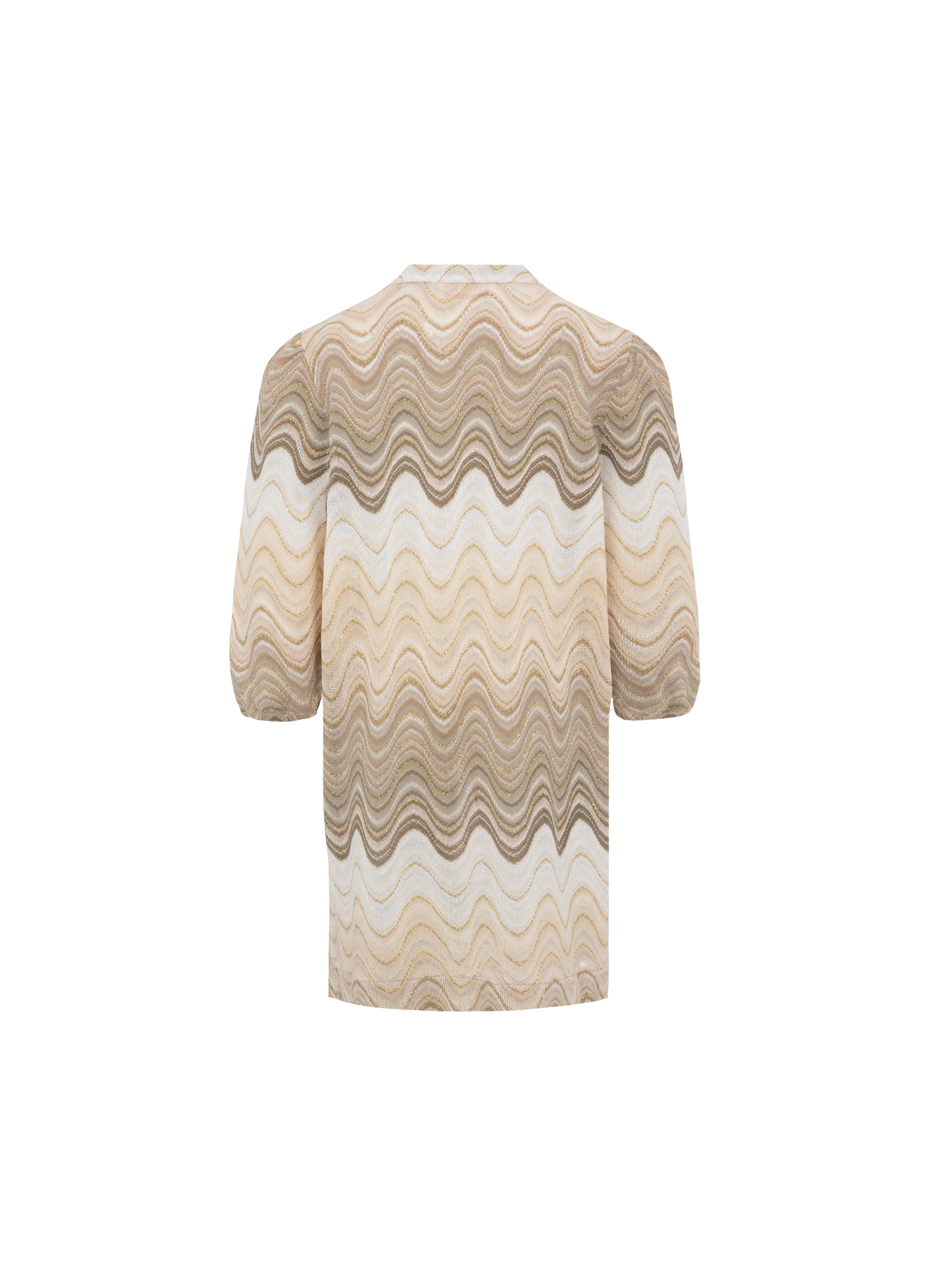 Imany Jr. – Kurzes Kleid aus goldenem Raschelstrick