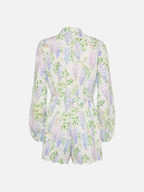 Julian Sangallo lace cotton playsuit with floral print