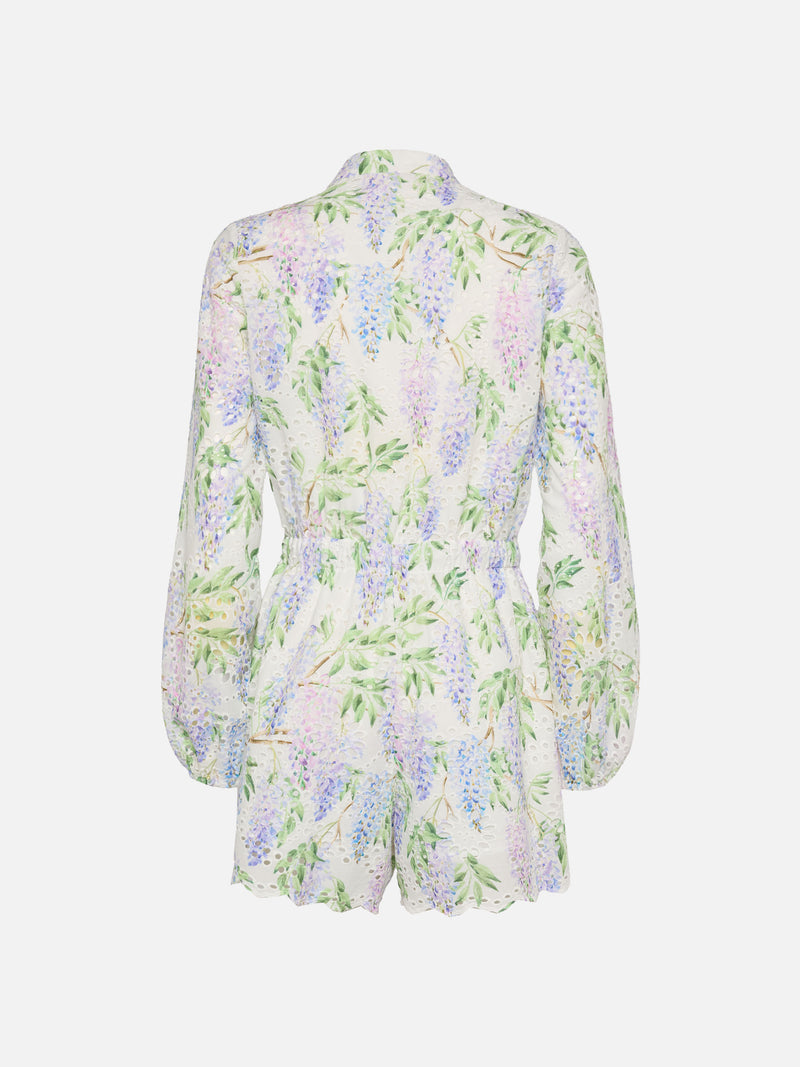 Julian Sangallo – Playsuit aus Spitze und Baumwolle mit Blumendruck