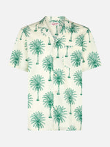 Man cotton shirt Kalea with palm print