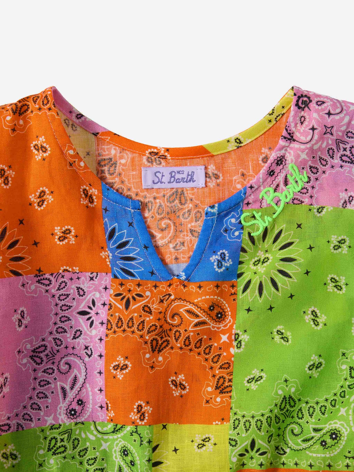 Kate poncho with multicolor bandanna print