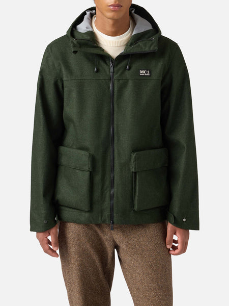Kauris Pocket military green hooded windbreaker jacket – MC2 Saint
