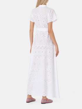 Vestido largo White Keira sangallo 
