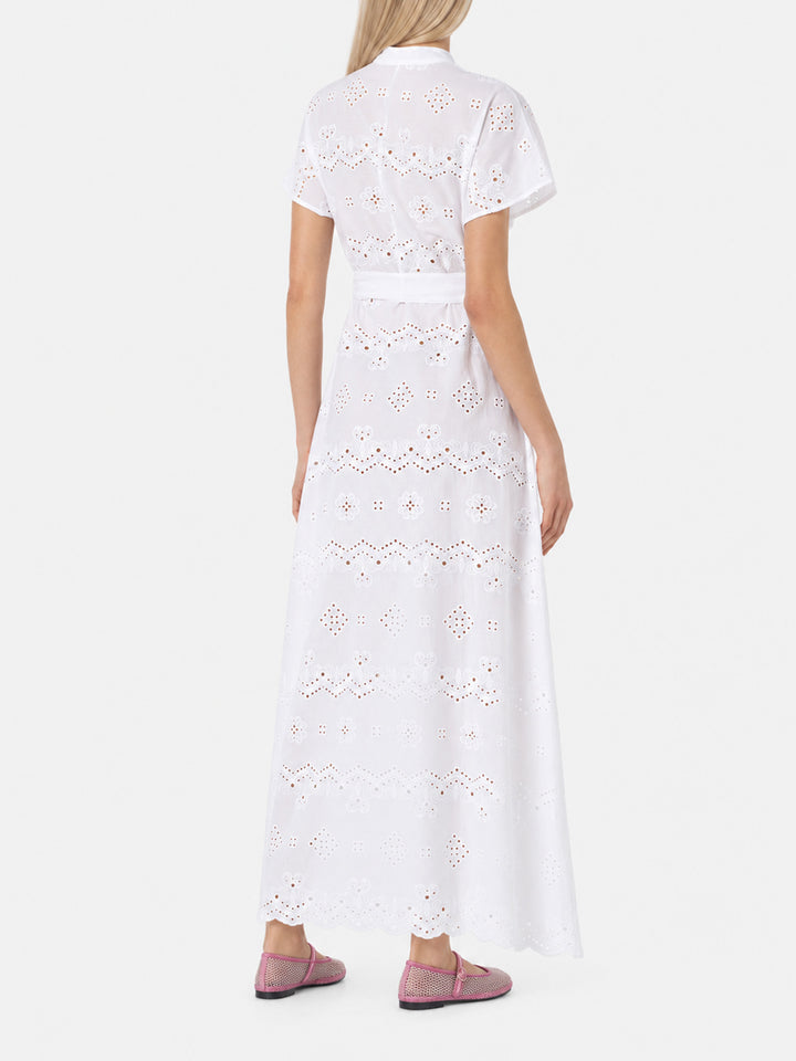 Vestido largo White Keira sangallo 