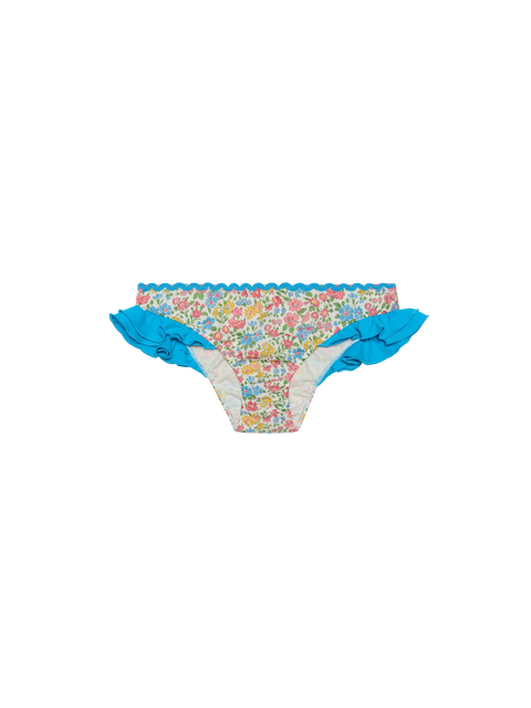 Girl ruffled swim briefs with flower print | Made with Liberty fabric - MC2 Saint Barth
