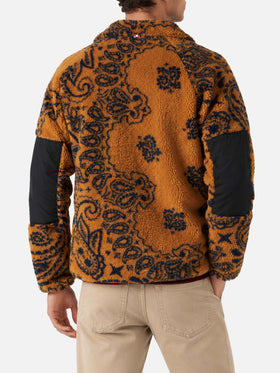 Giacca Keystone in sherpa con fantasia all-over su fondo senape