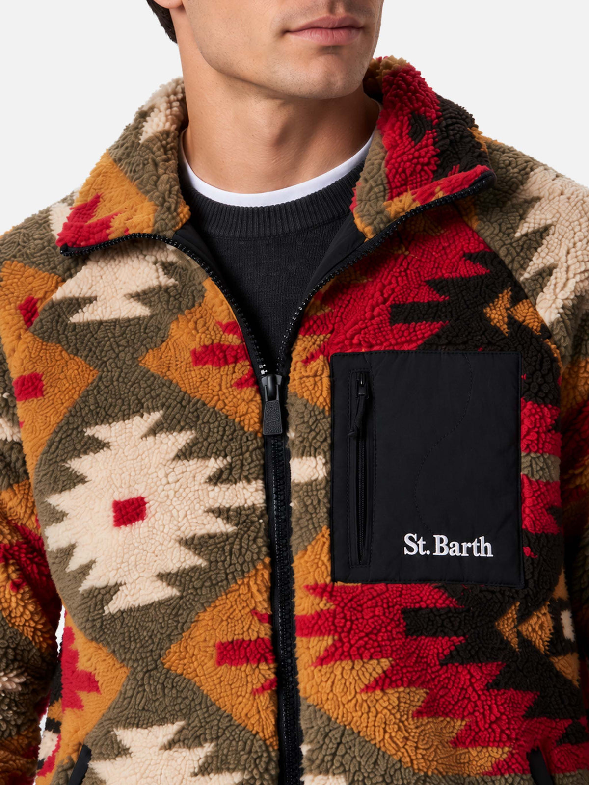 Keystone Sherpa-Jacke mit mehrfarbigem Muster 