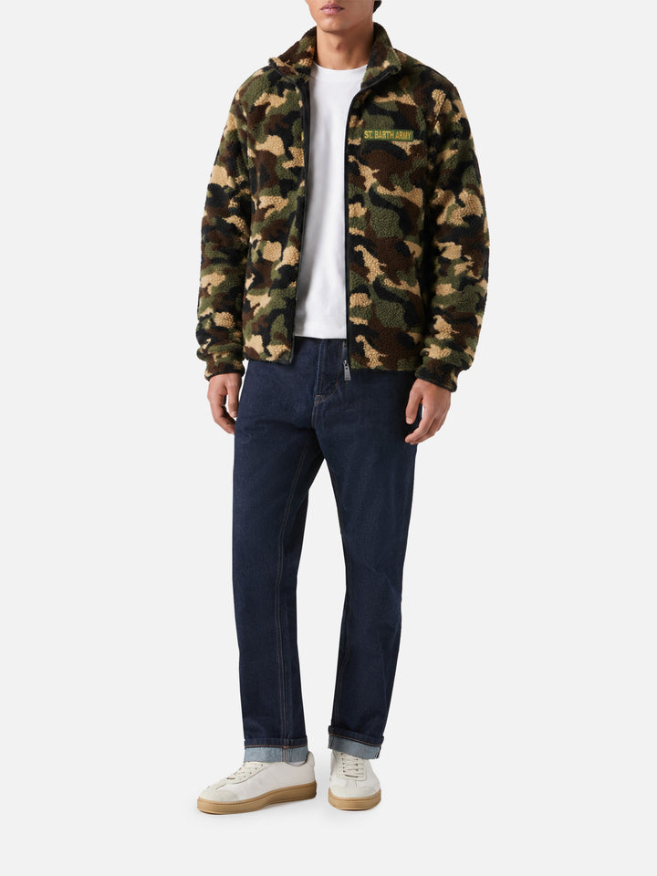 Veste en sherpa avec patch 