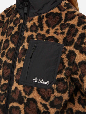 Teddyfleecejacke Keystone mit Leopardenprint