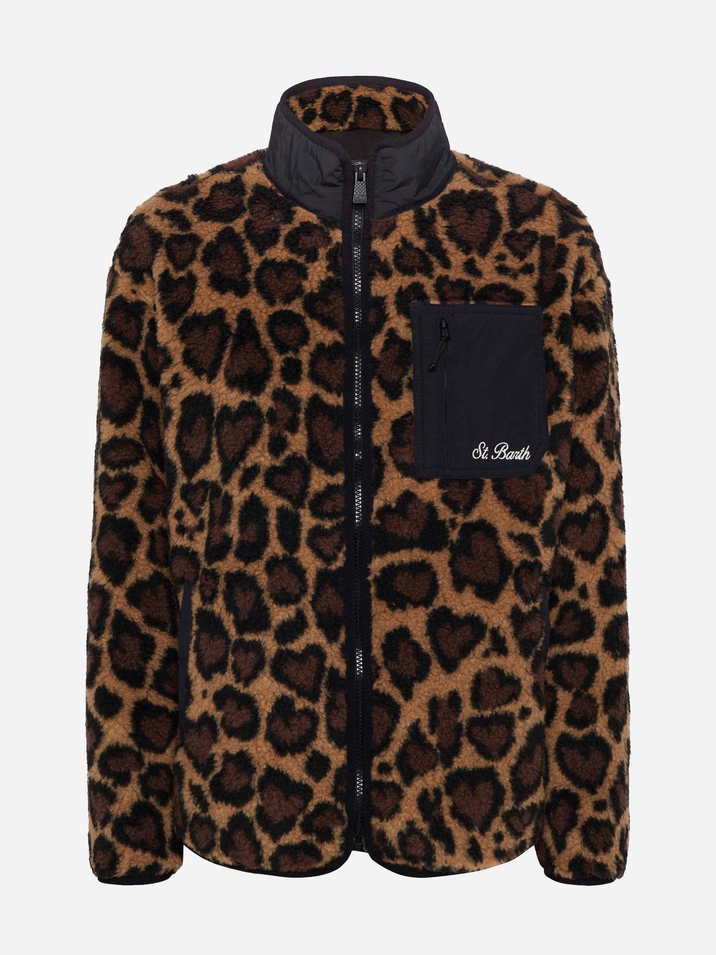 Teddyfleecejacke Keystone mit Leopardenprint