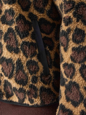 Giacca in pile Teddy Keystone con stampa leopardata