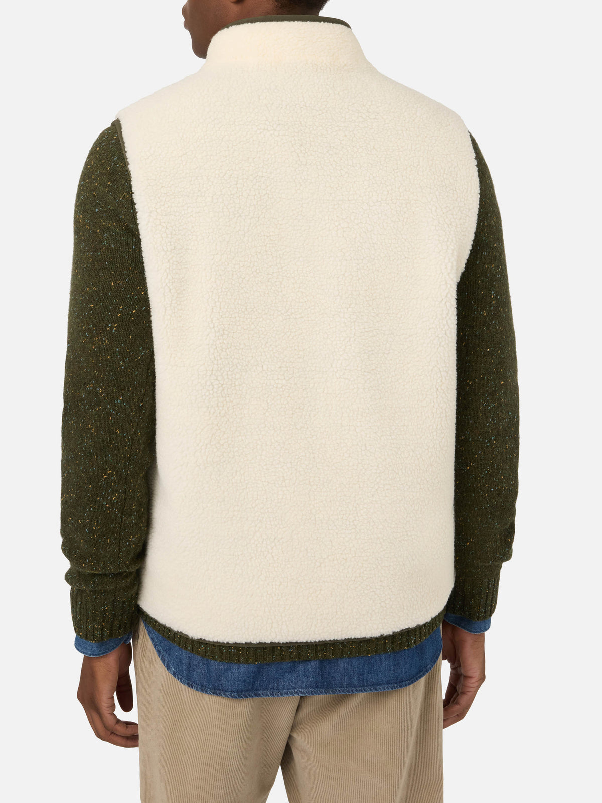 Off white Keystone Teddy-Weste mit Reißverschluss 