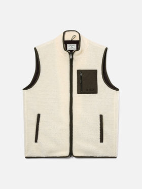 Off white Keystone Teddy-Weste mit Reißverschluss 