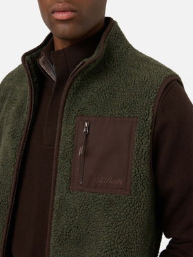 Gilet teddy Keystone vert militaire avec fermeture zippée 