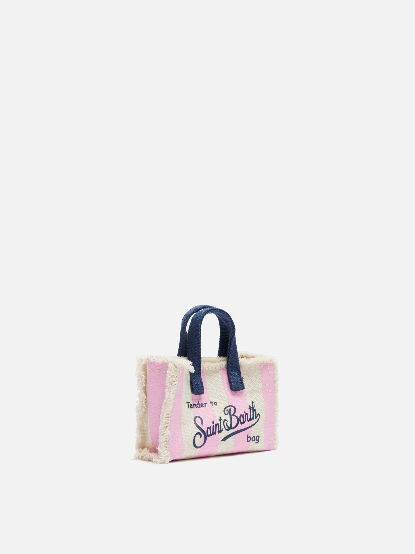Pink striped cotton canvas Key Holder