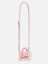 Pink striped cotton canvas Key Holder